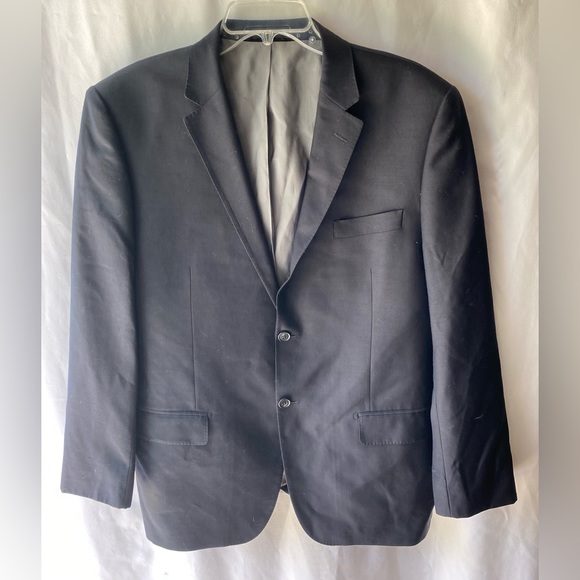 Men’s Tiglio Luxe Novello 100% Merino Wool Blazer Black Modern Fit Size 42R